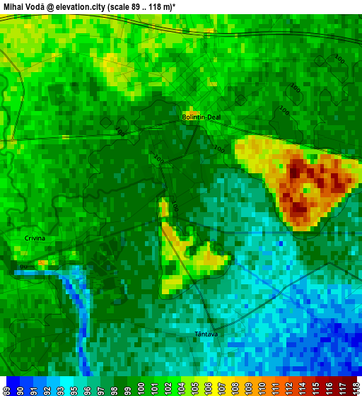 Mihai Vodă elevation map