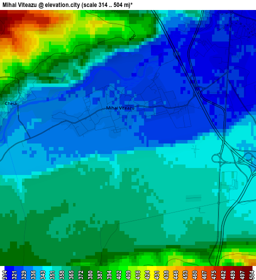 Mihai Viteazu elevation map