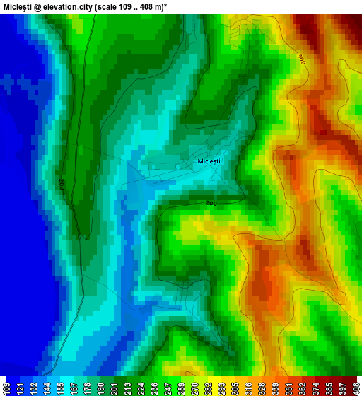 Micleşti elevation map