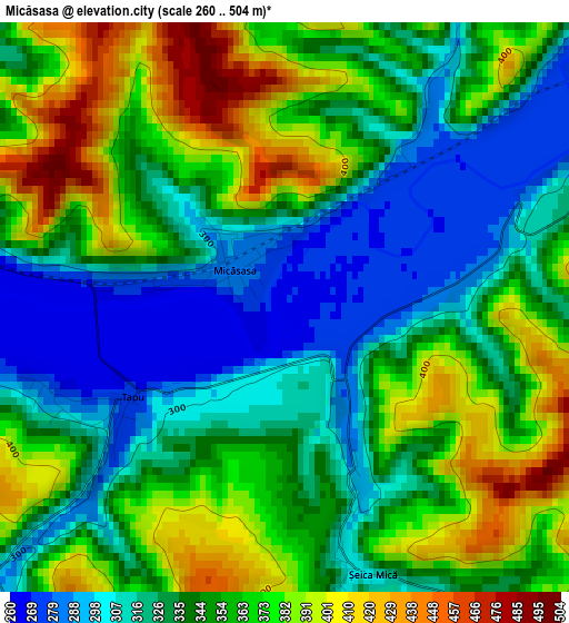 Micăsasa elevation map