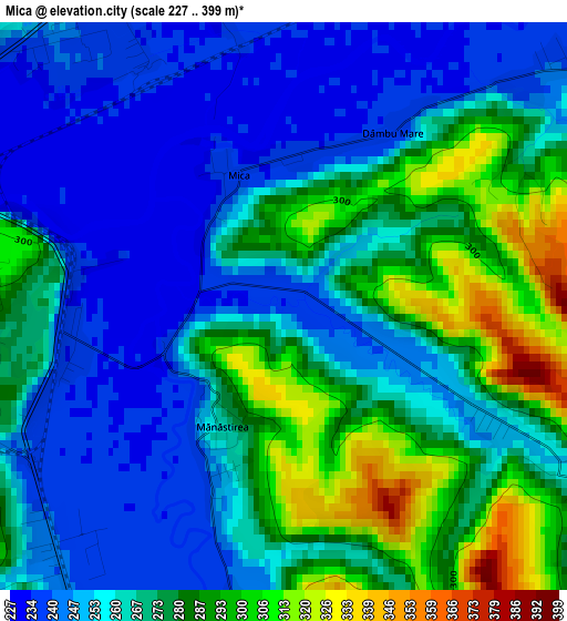 Mica elevation map