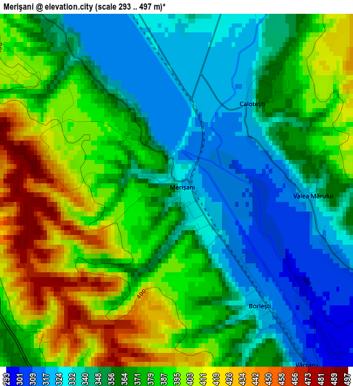 Merişani elevation map