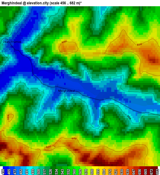 Merghindeal elevation map