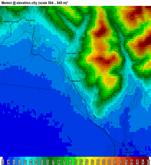 Mereni elevation map