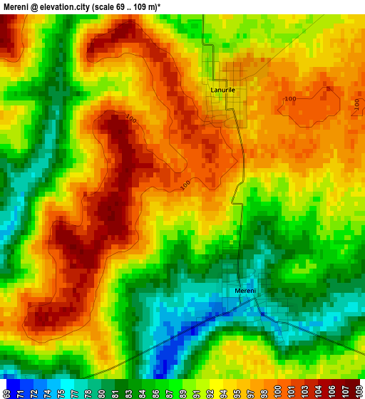 Mereni elevation map