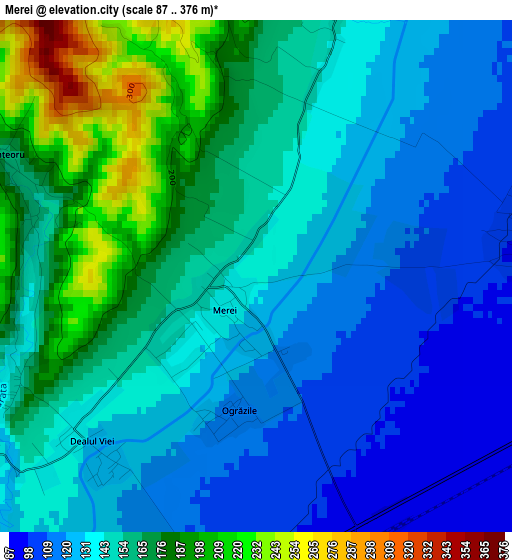 Merei elevation map