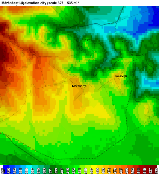 Măzănăești elevation map