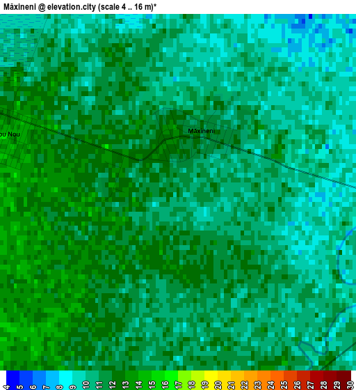 Măxineni elevation map