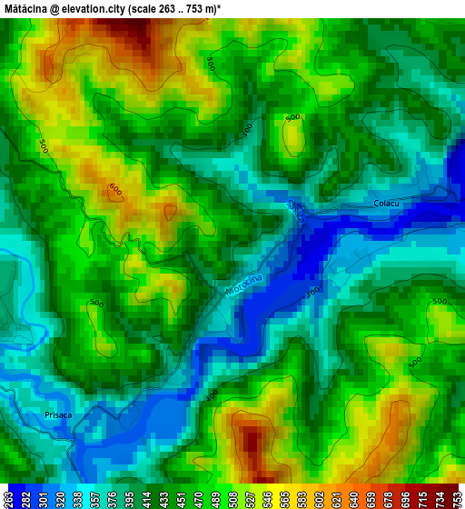 Mătăcina elevation map