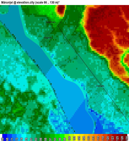 Mărunţei elevation map