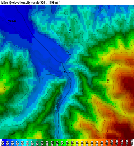 Măru elevation map