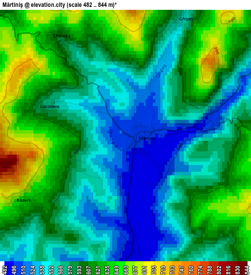 Mărtiniş elevation map