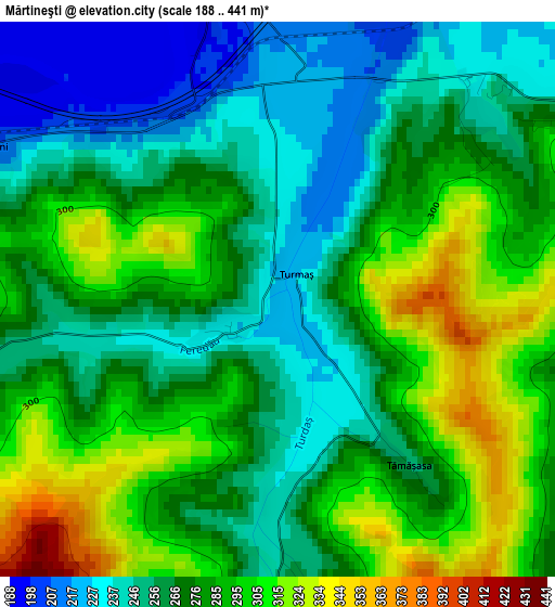 Mărtineşti elevation map