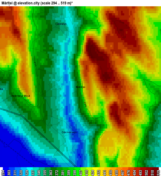 Măriței elevation map