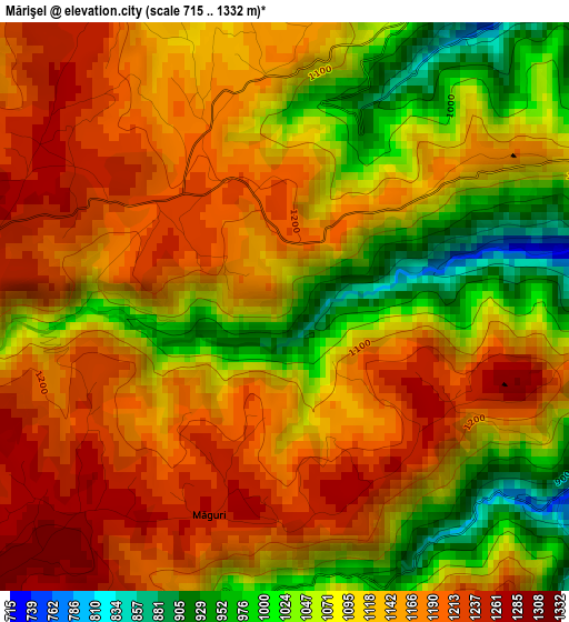 Mărişel elevation map