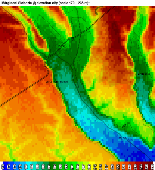 Mărgineni Slobozia elevation map