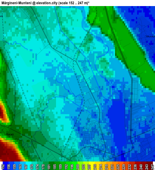 Mărgineni-Munteni elevation map