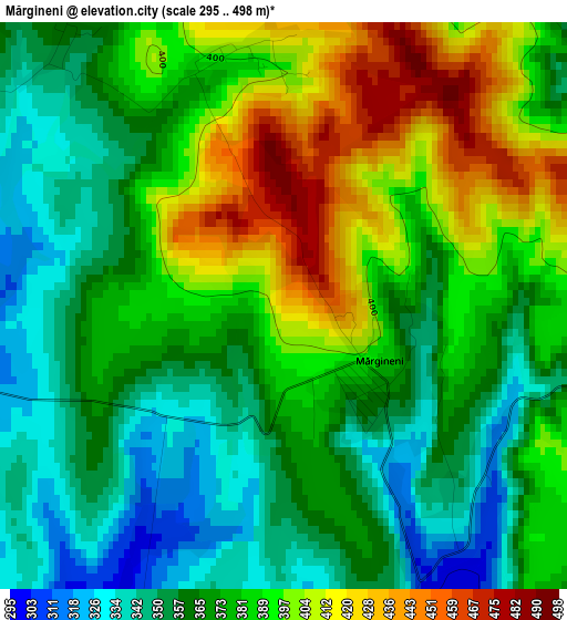 Mărgineni elevation map