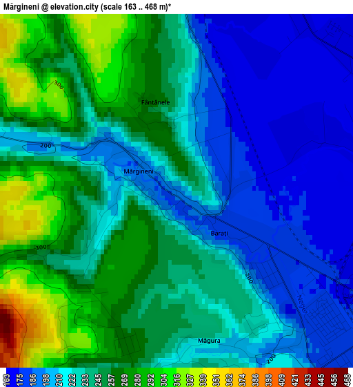 Mărgineni elevation map