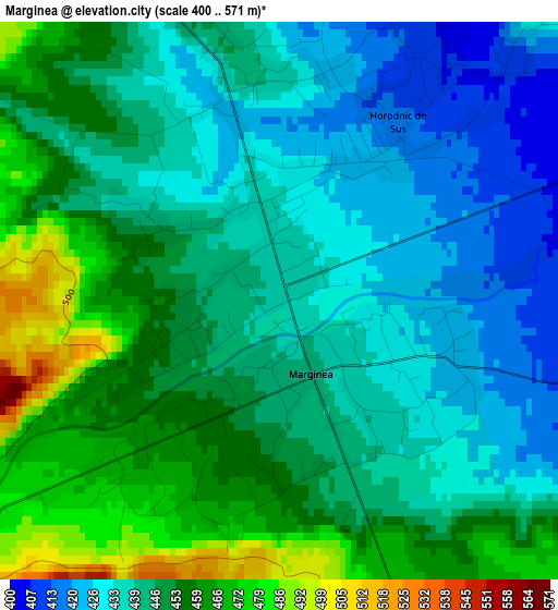 Marginea elevation map