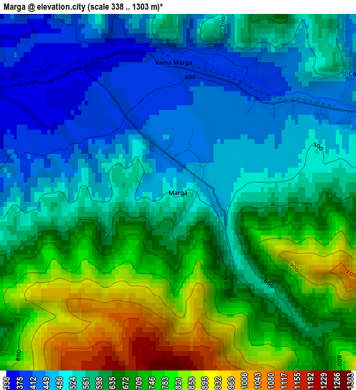 Marga elevation map