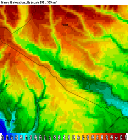 Mareș elevation map