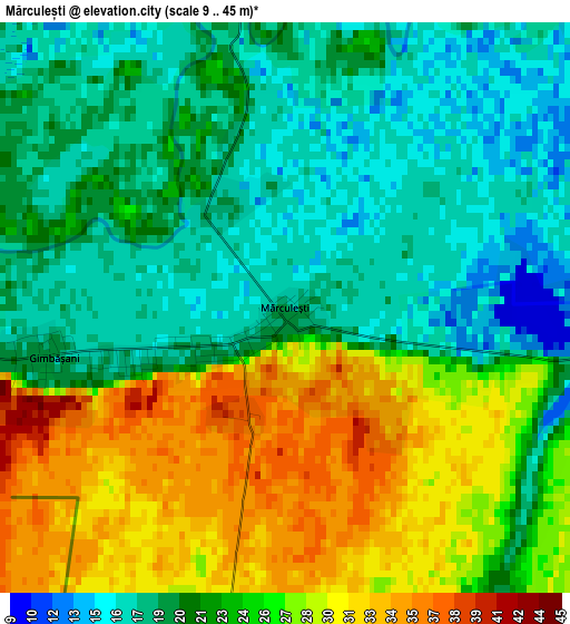 Mărculești elevation map