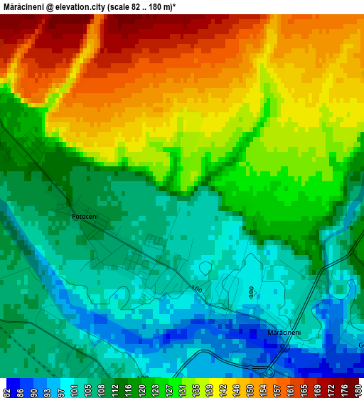 Mărăcineni elevation map