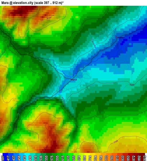 Mara elevation map