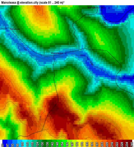 Manoleasa elevation map