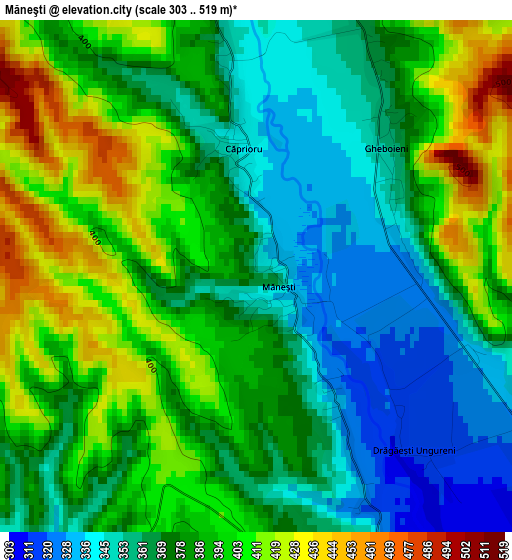 Măneşti elevation map