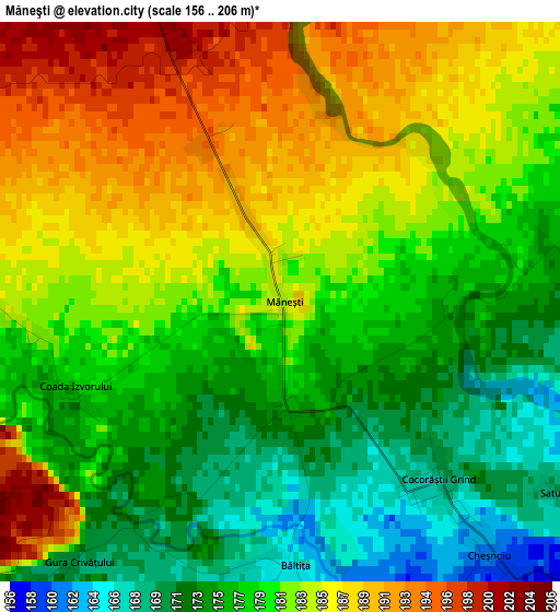 Măneşti elevation map