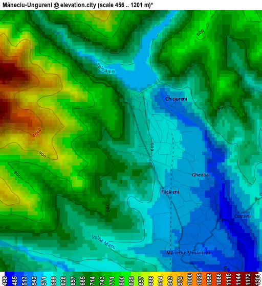 Măneciu-Ungureni elevation map