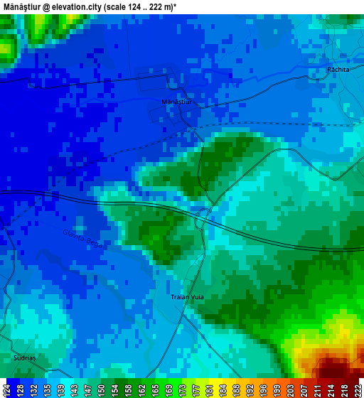 Mănăştiur elevation map