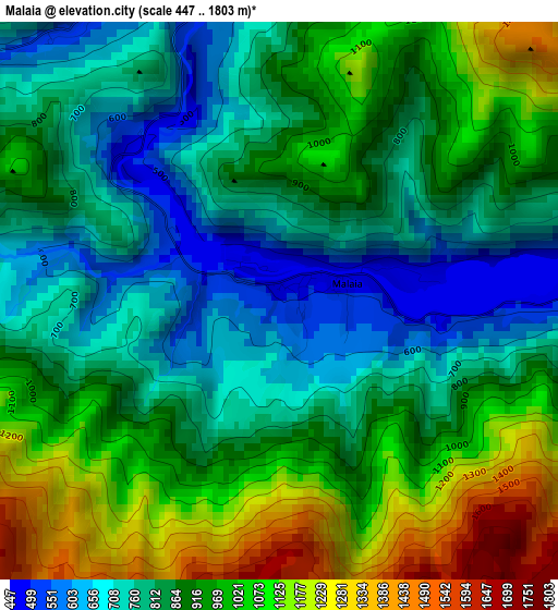 Malaia elevation map