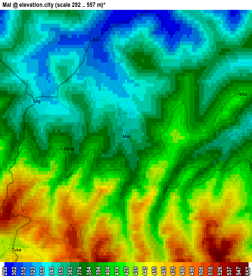 Mal elevation map