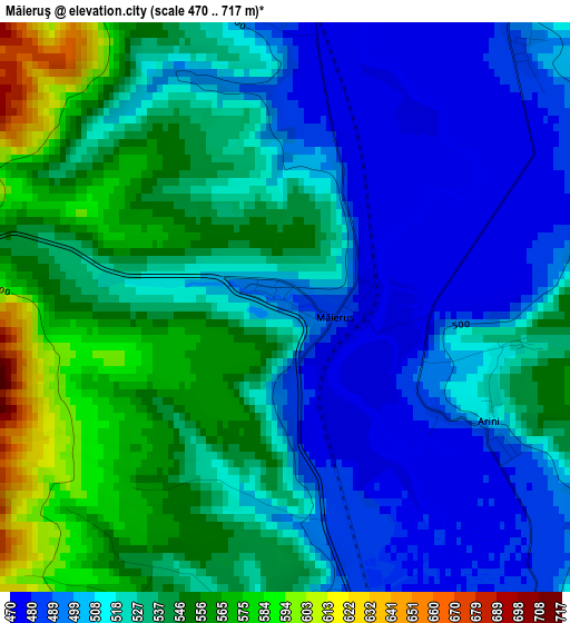 Măieruş elevation map