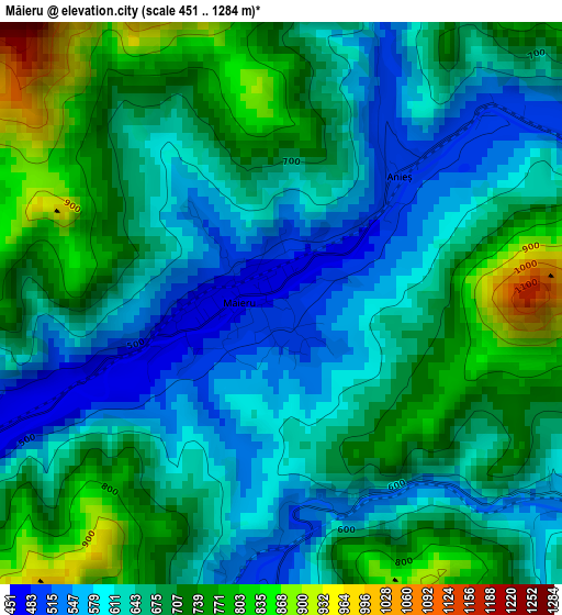 Măieru elevation map