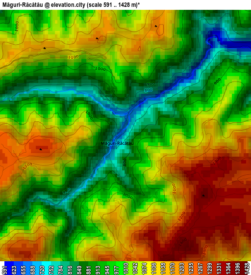 Măguri-Răcătău elevation map