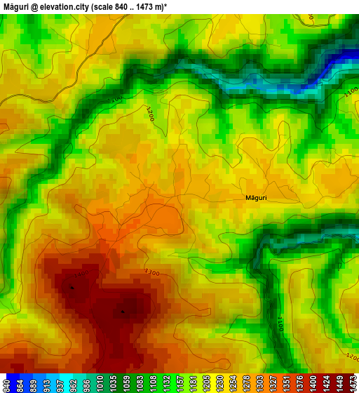 Măguri elevation map