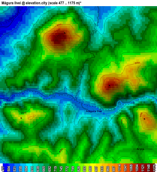 Măgura Ilvei elevation map