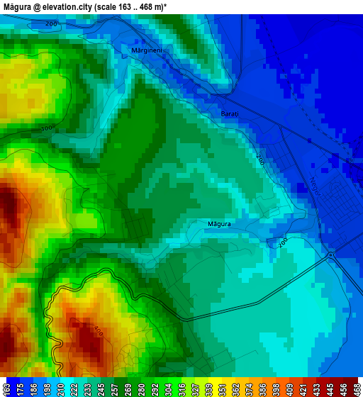 Măgura elevation map