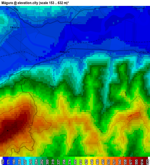 Măgura elevation map