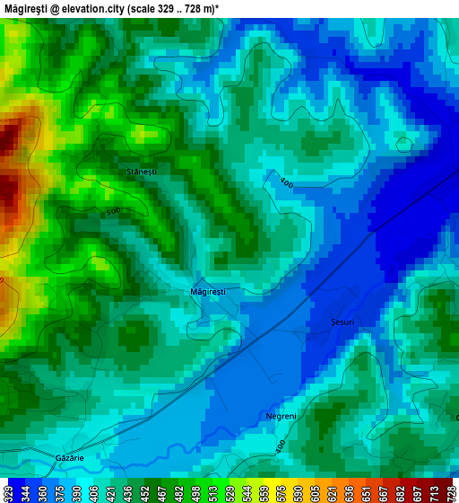 Măgireşti elevation map