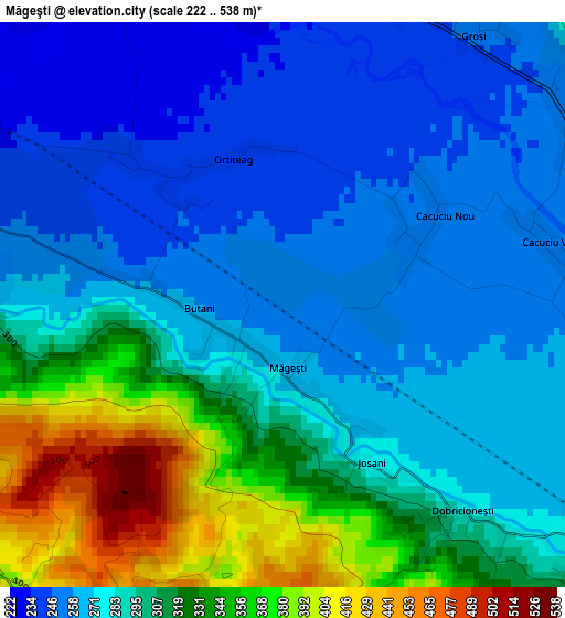 Măgeşti elevation map