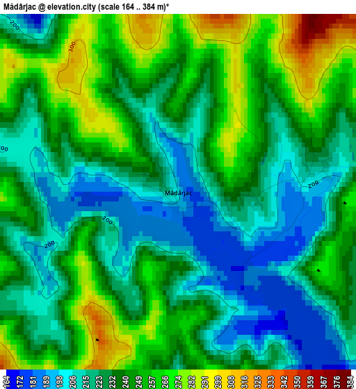 Mădârjac elevation map