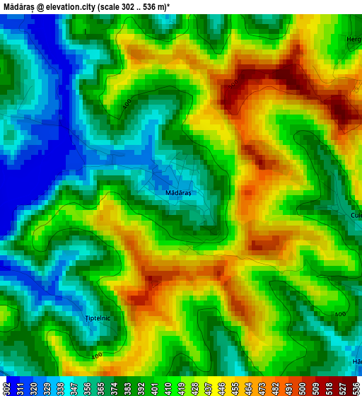 Mădăraș elevation map