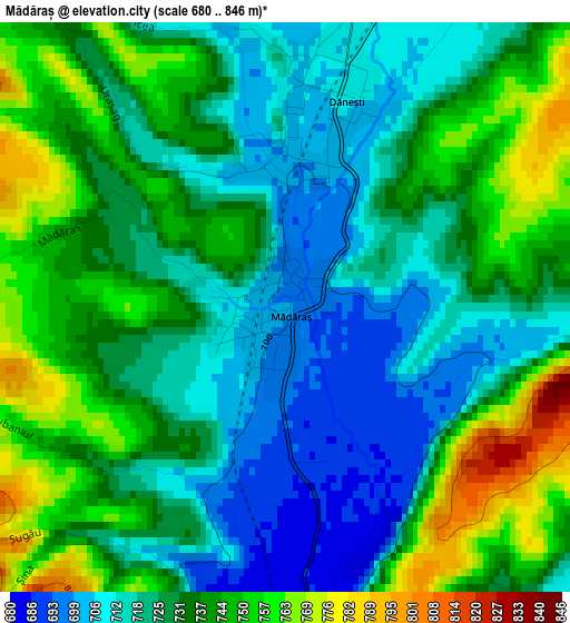 Mădăraș elevation map