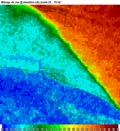 Măceşu de Jos elevation map