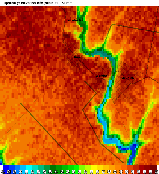 Lupşanu elevation map